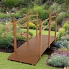 image:imageVINGLI Garden Bridge Classic Wooden Bridge with Safety Rails Decorative Arched Footbridge White 5 ftBrown