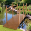 image:imageVINGLI Garden Bridge Classic Wooden Bridge with Safety Rails Decorative Arched Footbridge White 5 ftBrown