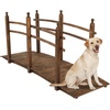 image:imageVINGLI Garden Bridge Classic Wooden Bridge with Safety Rails Decorative Arched Footbridge White 5 ftCarbonized Wood