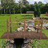 image:imageVINGLI Garden Bridge Classic Wooden Bridge with Safety Rails Decorative Arched Footbridge White 5 ftCarbonized Wood