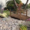 image:imageVINGLI Garden Bridge Classic Wooden Bridge with Safety Rails Decorative Arched Footbridge White 5 ftCarbonized Wood