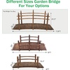 image:imageVINGLI Garden Bridge Classic Wooden Bridge with Safety Rails Decorative Arched Footbridge White 5 ftCarbonized Wood