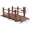 image:imageVINGLI Garden Bridge Classic Wooden Bridge with Safety Rails Decorative Arched Footbridge White 5 ftCarbonized Wood