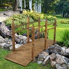 image:imageVINGLI Garden Bridge Classic Wooden Bridge with Safety Rails Decorative Arched Footbridge White 5 ftCarbonized Wood