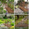 image:imageVINGLI Garden Bridge Classic Wooden Bridge with Safety Rails Decorative Arched Footbridge White 5 ftCarbonized Wood