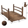 image:imageVINGLI Garden Bridge Classic Wooden Bridge with Safety Rails Decorative Arched Footbridge White 5 ftCarbonized Wood