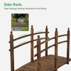 image:imageVINGLI Garden Bridge Classic Wooden Bridge with Safety Rails Decorative Arched Footbridge White 5 ftCarbonized Wood