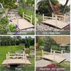 image:imageVINGLI Garden Bridge Classic Wooden Bridge with Safety Rails Decorative Arched Footbridge White 5 ftNatural Wood