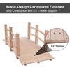 image:imageVINGLI Garden Bridge Classic Wooden Bridge with Safety Rails Decorative Arched Footbridge White 5 ftNatural Wood