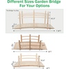 image:imageVINGLI Garden Bridge Classic Wooden Bridge with Safety Rails Decorative Arched Footbridge White 5 ftNatural Wood