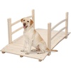 image:imageVINGLI Garden Bridge Classic Wooden Bridge with Safety Rails Decorative Arched Footbridge White 5 ftNatural Wood