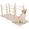 image:imageVINGLI Garden Bridge Classic Wooden Bridge with Safety Rails Decorative Arched Footbridge White 5 ftNatural Wood