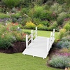 image:imageVINGLI Garden Bridge Classic Wooden Bridge with Safety Rails Decorative Arched Footbridge White 5 ftWhite