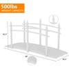 image:imageVINGLI Garden Bridge Classic Wooden Bridge with Safety Rails Decorative Arched Footbridge White 5 ftWhite