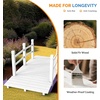 image:imageVINGLI Garden Bridge Classic Wooden Bridge with Safety Rails Decorative Arched Footbridge White 5 ftWhite