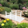 image:imageVINGLI Garden Bridge Classic Wooden Bridge with Safety Rails Decorative Arched Footbridge White 5 ftWhite