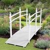 image:imageVINGLI Garden Bridge Classic Wooden Bridge with Safety Rails Decorative Arched Footbridge White 5 ftWhite