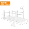image:imageVINGLI Garden Bridge Classic Wooden Bridge with Safety Rails Decorative Arched Footbridge White 5 ftWhite