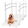 image:imageVINGLI Garden Bridge Classic Wooden Bridge with Safety Rails Decorative Arched Footbridge White 5 ftWhite