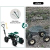 image:imageVINGLI Garden Cart Garden Seat with 360Swivel Chair Storage Tool Tray amp Steering Handle Garden Stool with Wheels for Gardening Patio Yard and Outdoor Work Green