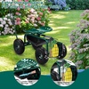 image:imageVINGLI Garden Cart Garden Seat with 360Swivel Chair Storage Tool Tray amp Steering Handle Garden Stool with Wheels for Gardening Patio Yard and Outdoor Work Green