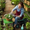 image:imageVINGLI Garden Cart Garden Seat with 360Swivel Chair Storage Tool Tray amp Steering Handle Garden Stool with Wheels for Gardening Patio Yard and Outdoor Work Green