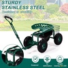 image:imageVINGLI Garden Cart with Rolling Seat Wheels Steering Handle amp Utility Tool Tray Planting Wagon Scooter Gardening Tool for Senior for Patio Backyard Lawn amp Outdoor BlueGreen