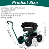 image:imageVINGLI Garden Cart with Soft Rolling Seat Wheels Adjustable Steering Handle amp Utility Tool Tray Planting Wagon Scooter Gardening Tool for Senior for Patio Backyard Lawn amp Outdoor GreenGreen