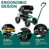 image:imageVINGLI Garden Cart with Soft Rolling Seat Wheels Adjustable Steering Handle amp Utility Tool Tray Planting Wagon Scooter Gardening Tool for Senior for Patio Backyard Lawn amp Outdoor GreenGreen