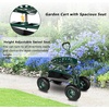 image:imageVINGLI Garden Cart with Swivel Seat and Wheels Gardening Workseat with Extendable Steer Handle Tool Tray and Basket Patio Wagon Scooter for Planting Rolling Garden Stool Cart