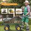 image:imageVINGLI Garden Carts and Wagons with 180 Rotating Handle and Detachable Iron Mesh 440 LBS 880 LBS Heavy Duty Utility Carts Dump Cart for Garden Lawn amp Landscaping Green 880 lbsGreen