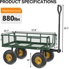 image:imageVINGLI Heavy Duty 800 LBS Mesh Steel Garden Cart Detachable Utility Wheelbarrow Yard and Garden Wagon Cart with Removable Sides and 10 Inch Wheels GreenGreen  Garden Cart
