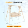 image:imageVINGLI Heavy Duty 880 LBS Wooden Patio Porch Swing with AFrame Stand Hanging Swing Bench Chair with Frame for Outside Yard Garden NaturalNatural