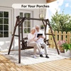 image:imageVINGLI Heavy Duty 880 LBS Wooden Patio Porch Swing with AFrame Stand Hanging Swing Bench Chair with Frame for Outside Yard Garden NaturalRustic Sequoia Dusk