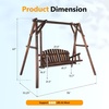 image:imageVINGLI Heavy Duty 880 LBS Wooden Patio Porch Swing with AFrame Stand Hanging Swing Bench Chair with Frame for Outside Yard Garden NaturalRustic Sequoia Dusk