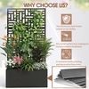image:imageVINGLI Metal Raised Garden Bed with Trellis Outdoor Planter Box for Climbing Vegetables Fruits and Flowers Privacy Screen for Backyard Patio Balcony Traditional