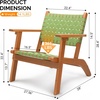 image:imageVINGLI Outdoor Armchair Wooden Adirondack Chair AllWeather Wooden Patio Chair with Waterproof PE Woven Fabric Porch Chair for Garden Lawn and Poolside 1 Green and BrownGreen and Brown