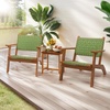 image:imageVINGLI Outdoor Armchair Wooden Adirondack Chair AllWeather Wooden Patio Chair with Waterproof PE Woven Fabric Porch Chair for Garden Lawn and Poolside 1 Green and BrownGreen and Brown