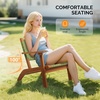 image:imageVINGLI Outdoor Armchair Wooden Adirondack Chair AllWeather Wooden Patio Chair with Waterproof PE Woven Fabric Porch Chair for Garden Lawn and Poolside 1 Green and BrownGreen and Brown