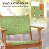 image:imageVINGLI Outdoor Armchair Wooden Adirondack Chair AllWeather Wooden Patio Chair with Waterproof PE Woven Fabric Porch Chair for Garden Lawn and Poolside 1 Green and BrownGreen and Brown