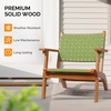 image:imageVINGLI Outdoor Armchair Wooden Adirondack Chair AllWeather Wooden Patio Chair with Waterproof PE Woven Fabric Porch Chair for Garden Lawn and Poolside 1 Green and BrownGreen and Brown