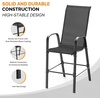 image:imageVINGLI Outdoor Bar Chairs Set of 8  Stackable Outdoor Bar Stools with Sturdy Sling High Back and Armrests for Lawn Courtyard Garden Bar YellowBlack