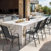 image:imageVINGLI Outdoor Bar Chairs Set of 8  Stackable Outdoor Bar Stools with Sturdy Sling High Back and Armrests for Lawn Courtyard Garden Bar YellowBlack