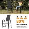 image:imageVINGLI Outdoor Bar Chairs Set of 8  Stackable Outdoor Bar Stools with Sturdy Sling High Back and Armrests for Lawn Courtyard Garden Bar YellowBlack