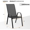 image:imageVINGLI Outdoor Bar Chairs Set of 8  Stackable Outdoor Bar Stools with Sturdy Sling High Back and Armrests for Lawn Courtyard Garden Bar YellowBlack