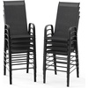 image:imageVINGLI Outdoor Bar Chairs Set of 8  Stackable Outdoor Bar Stools with Sturdy Sling High Back and Armrests for Lawn Courtyard Garden Bar YellowBlack