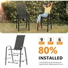 image:imageVINGLI Outdoor Bar Chairs Set of 8  Stackable Outdoor Bar Stools with Sturdy Sling High Back and Armrests for Lawn Courtyard Garden Bar YellowBlack