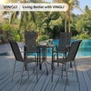 image:imageVINGLI Outdoor Bar Chairs Set of 8  Stackable Outdoor Bar Stools with Sturdy Sling High Back and Armrests for Lawn Courtyard Garden Bar YellowBlack