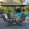 image:imageVINGLI Outdoor Bar Chairs Set of 8  Stackable Outdoor Bar Stools with Sturdy Sling High Back and Armrests for Lawn Courtyard Garden Bar YellowBlack