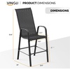 image:imageVINGLI Outdoor Bar Chairs Set of 8  Stackable Outdoor Bar Stools with Sturdy Sling High Back and Armrests for Lawn Courtyard Garden Bar YellowBlack